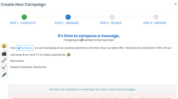 SMS Campaigns - Stand out from the Crowd campaignMessage 2 - SMS Campaigns - Stand out from the Crowd